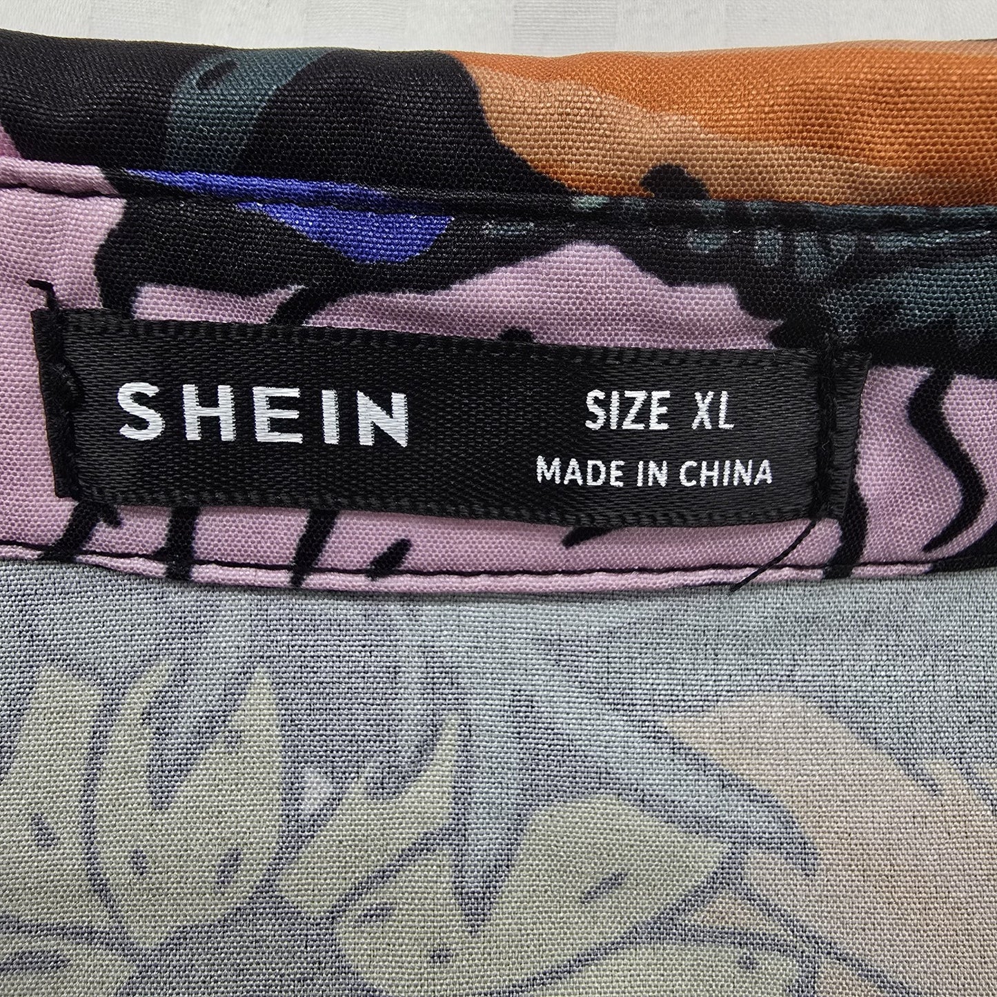 SHEIN Women's Multi-Color Skull Butterfly Floral Button-Up XL