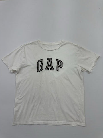 GAP Boys White Logo Graphic T-Shirt LG Big Kid Regular Fit