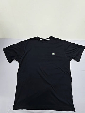 Lacoste Men's XL Black Cotton Short Sleeve Crew Neck T-Shirt Croc Logo
