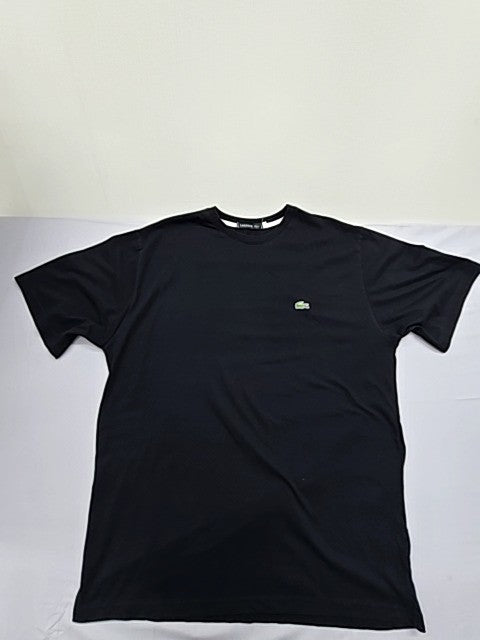 Lacoste Men's Black T-Shirt – Size XL, Logo, Short Sleeve
