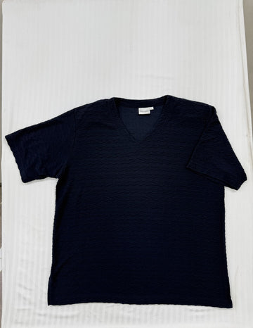 Gina Laura Women’s Navy V-Neck T-Shirt Size L Regular Fit