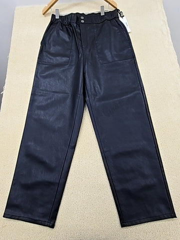 Reiko Women's XL Black Baggy Wide Leg Pants Elastic Waist Drawstring