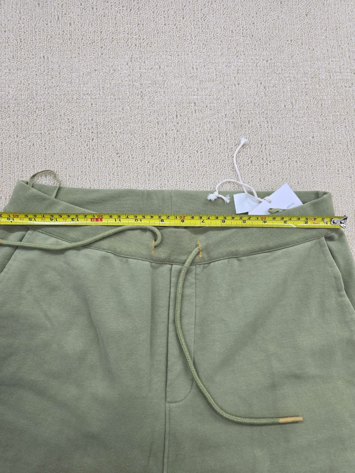 Hanna L Military Olive Pants Elastic Waist Drawstring Ribbed Cuffs Gold Piping