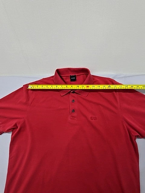 Hugo Boss Red Pima Cotton Polo Shirt XXL Short Sleeve Men's