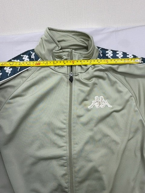 Kappa Retro Green Track Jacket XL Slim Fit Zipper Logo Sleeve