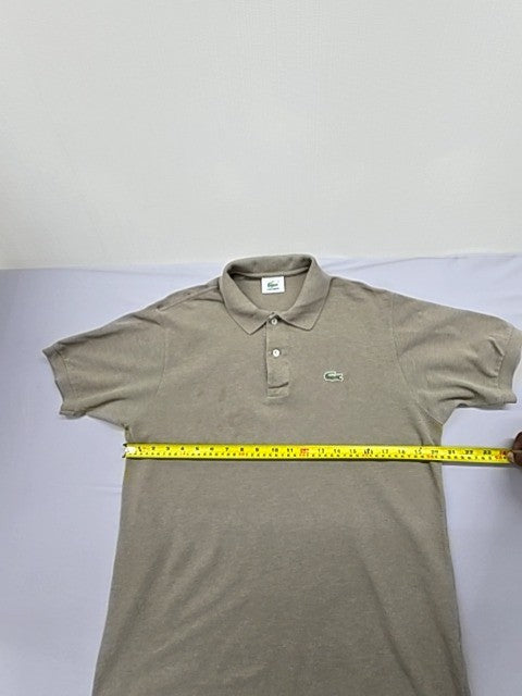 Lacoste L.12.12 Beige Men's Polo Shirt Size 4 Short Sleeve Cotton
