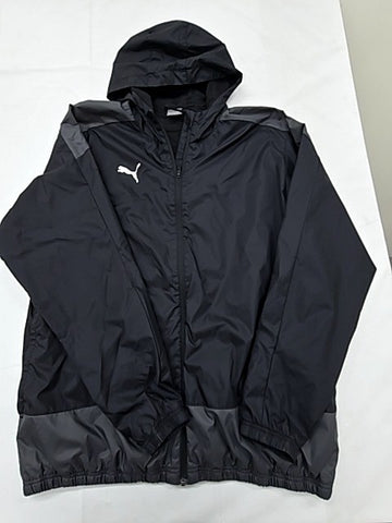 Puma Black Hooded Athletic Jacket Men's 3XL Nylon Zip Sports