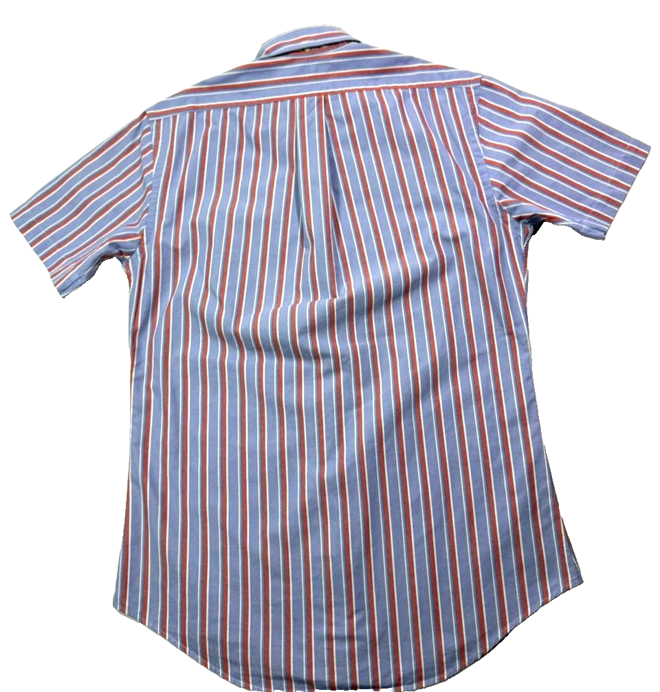 Polo Ralph Lauren Short-Sleeve Striped Oxford Shirt In Blue,Red, And White