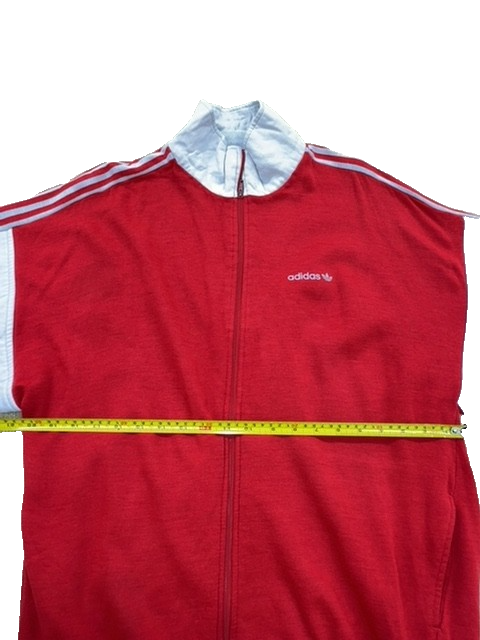 Adidas Red Vintage Track Jacket Men's L Full Zip France Cotton Poly