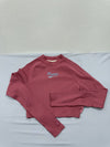 Puma Women's Burgundy Ribbed Long Sleeve Crop Top M