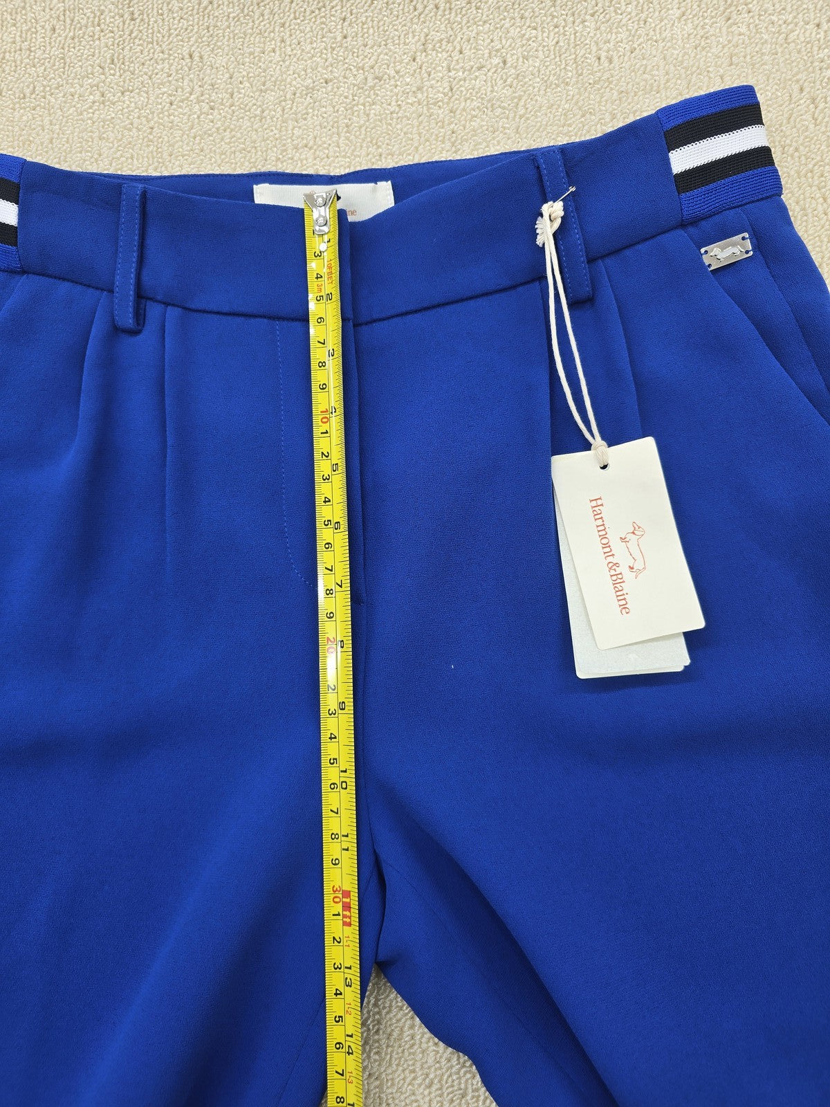 Harmont & Blaine Blue Wide Leg Pants TG 42 High Rise Italy