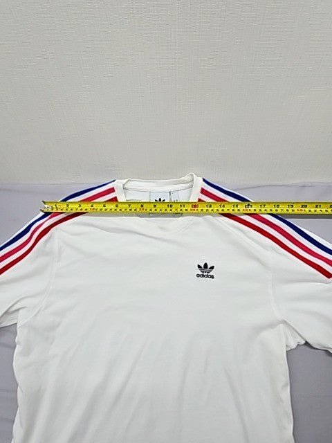 Adidas Originals Men's White Stripe 3-Stripes T-Shirt M Cotton