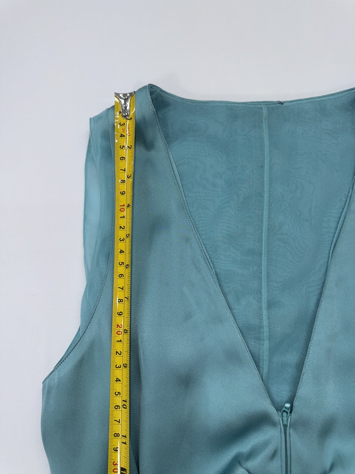 Giorgio Armani Women’s Teal Silk Sleeveless Blouse EU 40