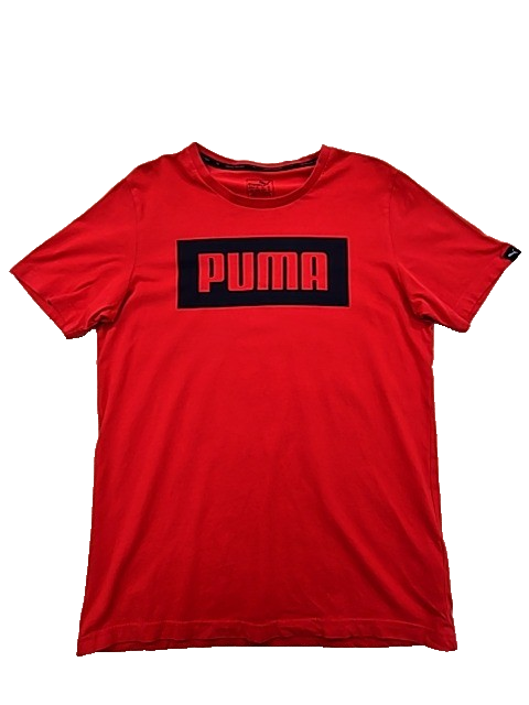Puma Men's Red T-Shirt – Size S, Short Sleeve, Crew Neck