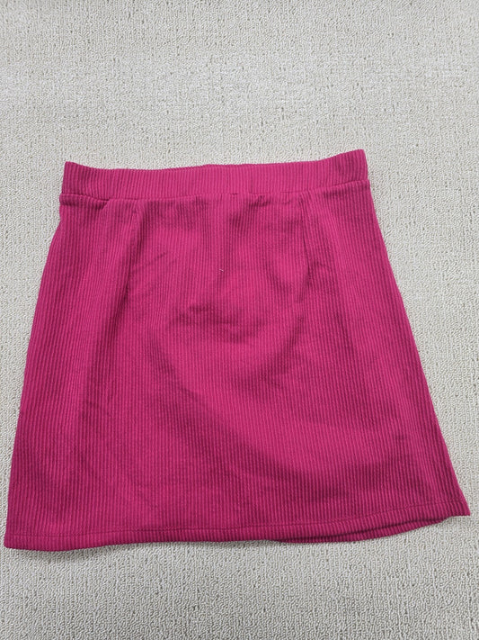 Sinsay Hot Pink Rib Knit Midi Skirt L Side Split