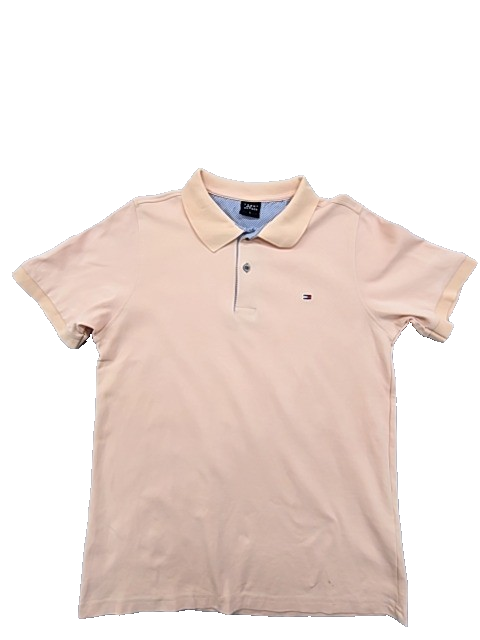 Tommy Hilfiger Men's Beige Short Sleeve Polo Shirt L Cotton Regular Turkey