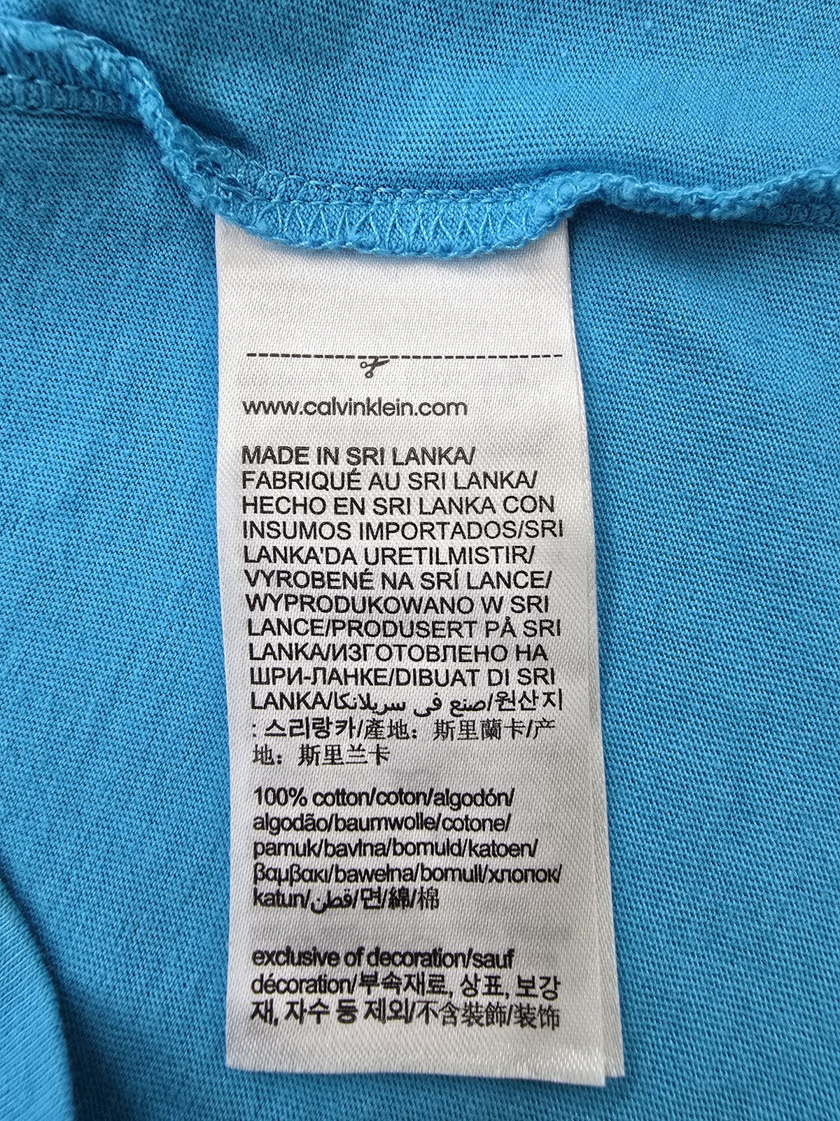 Calvin Klein Jeans Men's Blue Cotton Logo Crewneck T-Shirt M Short Sleeve