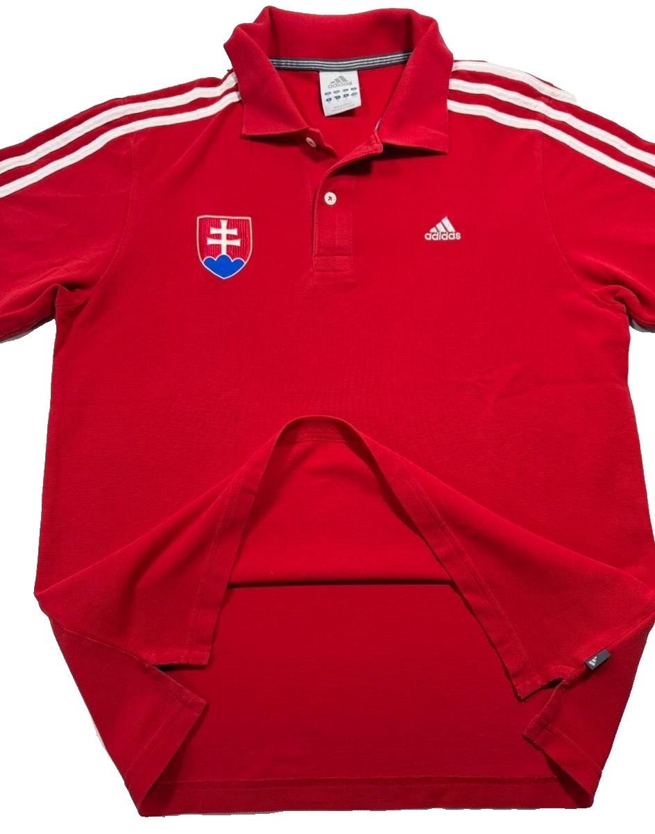 Adidas Men's Polo Shirt Embroidered Slovakia Emblem Authentic Size M
