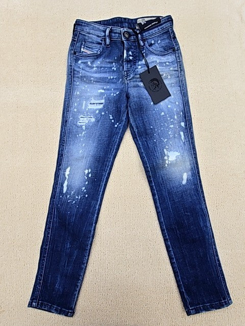 Diesel Babhila Slim Skinny Blue Distressed Women's Jeans Sz 10