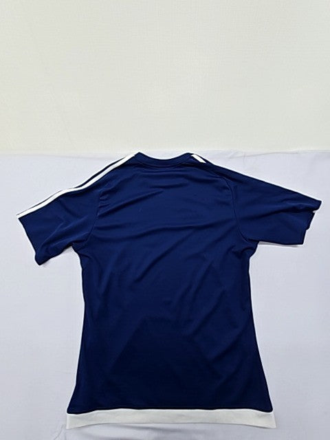 Adidas Climalite Navy Jersey M Short Sleeve 3 Stripes Crewneck
