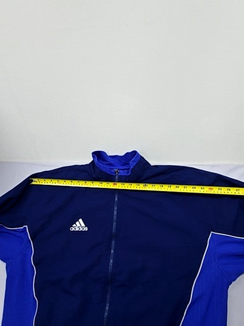 Adidas Men's Navy Blue Track Jacket L 3-Stripes Full Zip Poly