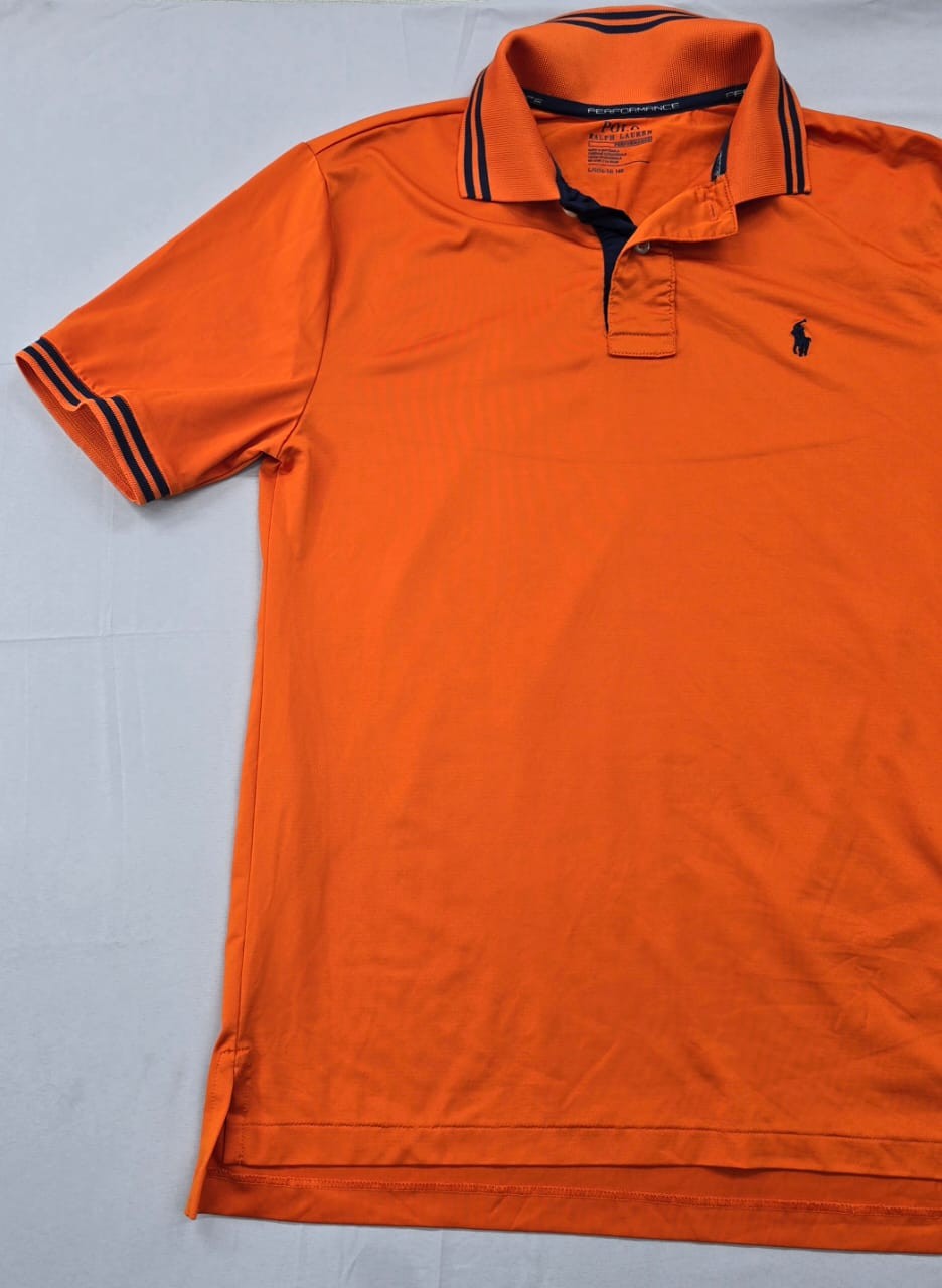 Polo Ralph Lauren Men's Orange Performance Polo Shirt Size L