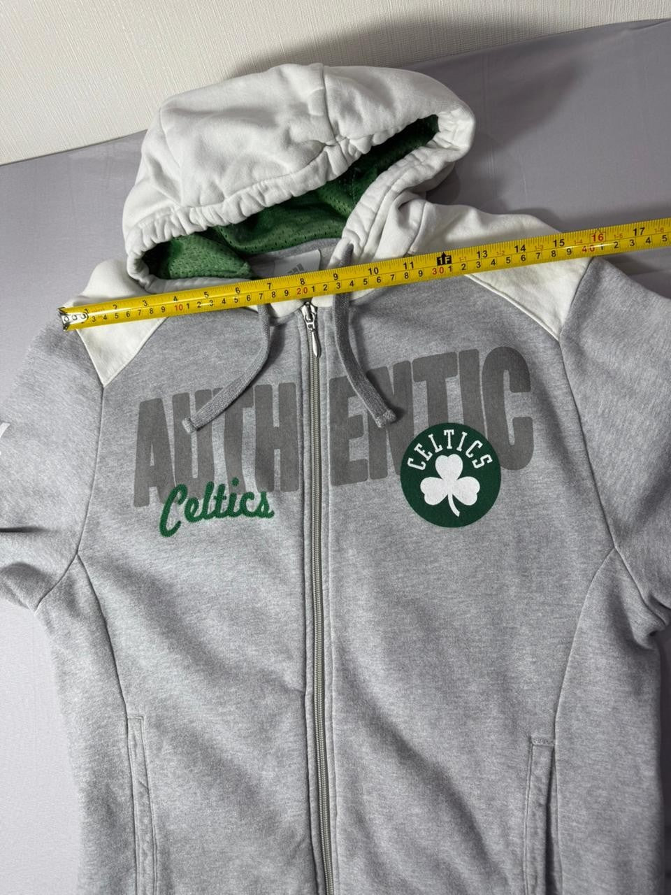 Adidas Boston Celtics Hoodie Men's Small Grey Full Zip NBA Sweatshirt
