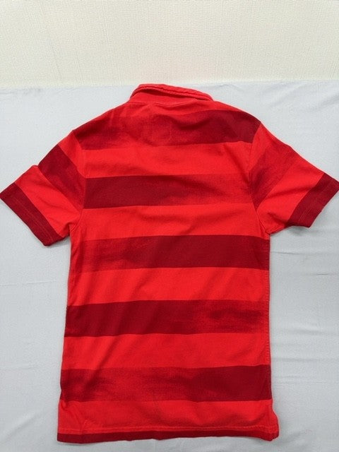 Nike Men's Red White Striped Polo Shirt Small Cotton