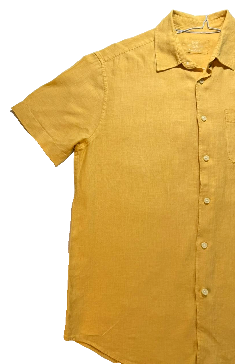 Marks And Spencer Yellow Casual Shirts For Men - Size M