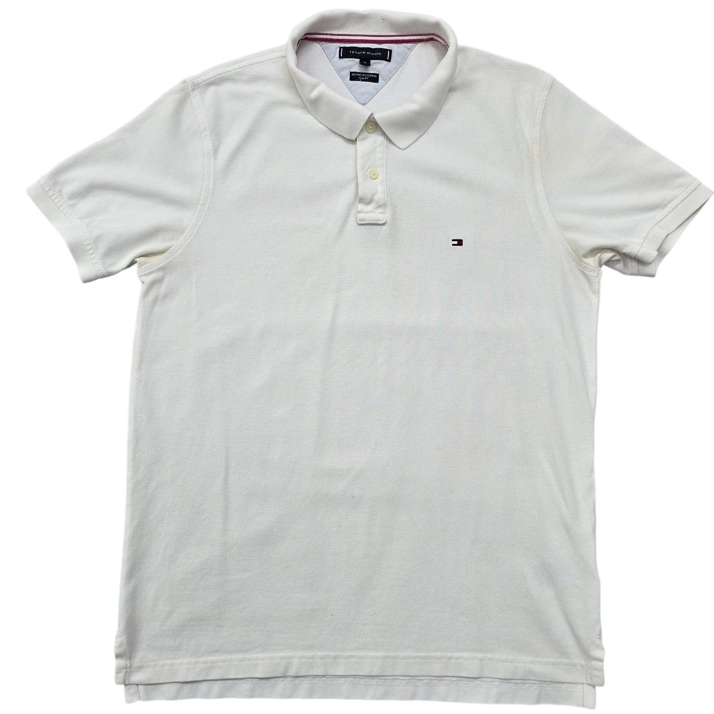 Tommy Hilfiger Men's White Slim Fit Polo Shirt XL Cotton