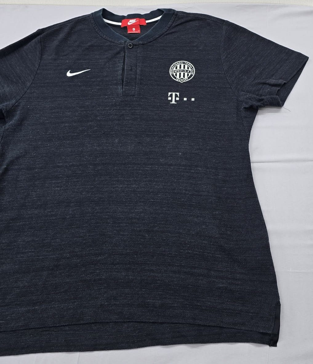 Nike Men's Dark Gray Striped Polo Shirt XL Short Sleeve Henley