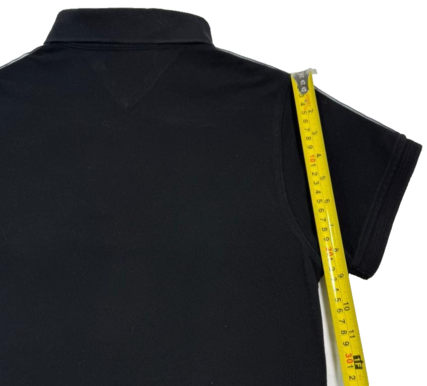 Tommy Hilfiger Regular Fit Signature Collar Polo Shirt In Black - Size S