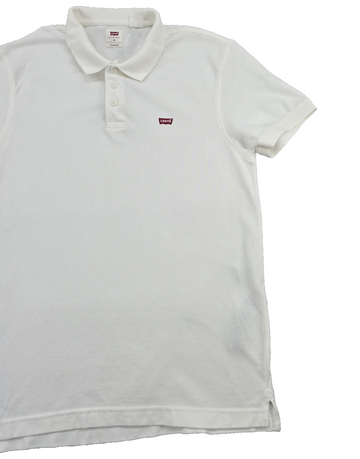 Levi's Men's White Cotton Polo Shirt M Relaxed Fit Short Sleeve