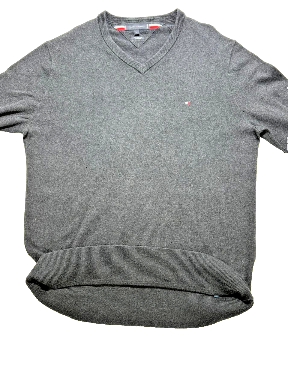 Tommy Hilfiger V-Neck Sweater Men's Large Dark Blue | Pima Cotton Cashmere