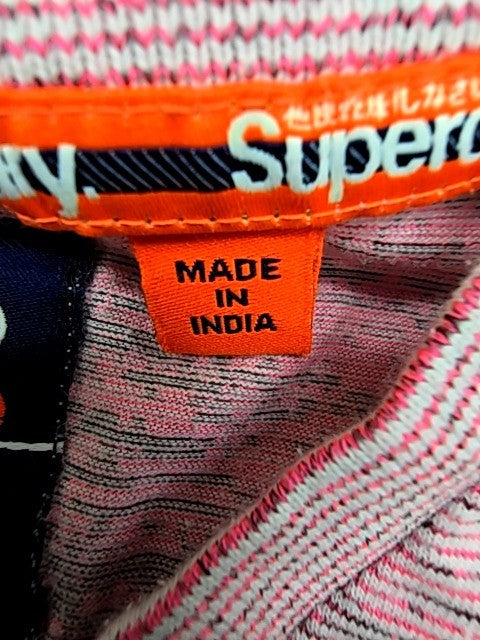 Superdry Men's Pink Space Dye Slim T-Shirt Large Orange Label