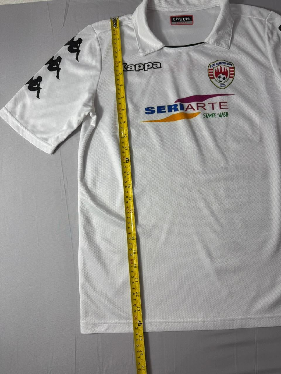 Kappa Men's Small Football Jersey White Etra Barletta 2008 Soccer Shirt