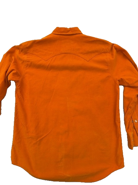 Red Letter Men's Orange Western Snap Button-Down Long Sleeve Shirt M