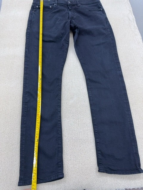 Unisex Adult Slim Fit Dark Blue Denim Jeans Button Closure Regular