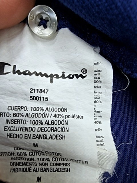 Champion Navy Blue Cotton Piqué Polo Shirt Men's Medium Short Sleeve