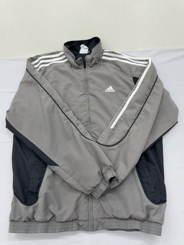 Adidas Men's Grey Track Jacket XL Full Zip Polyester