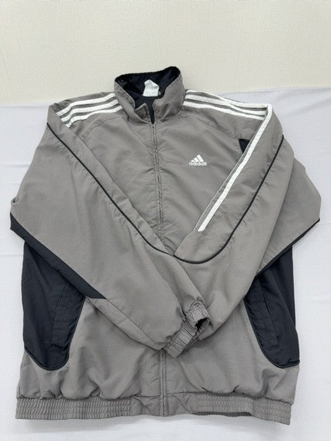 Adidas Men's Gray Jacket – Size XL, Full Zip