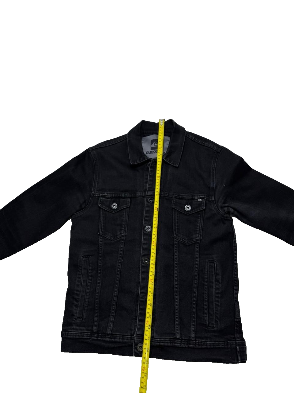 Quicksilver Button Up Black Denim Jacket - Size M