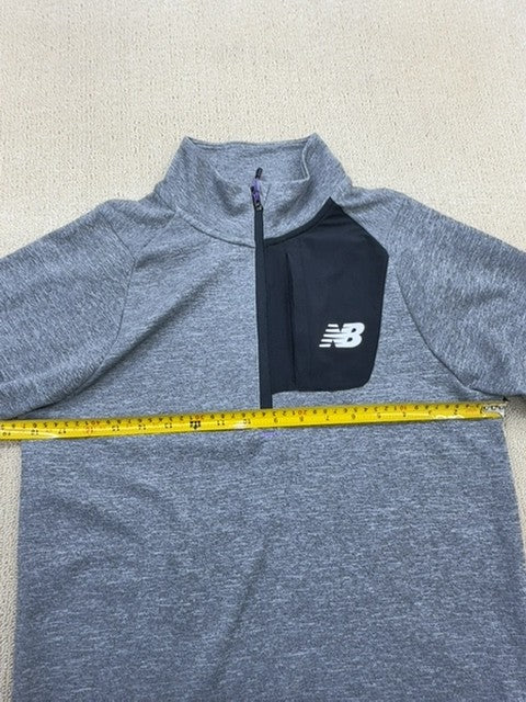 New Balance Men's Grey Half-Zip Hoodie Size S