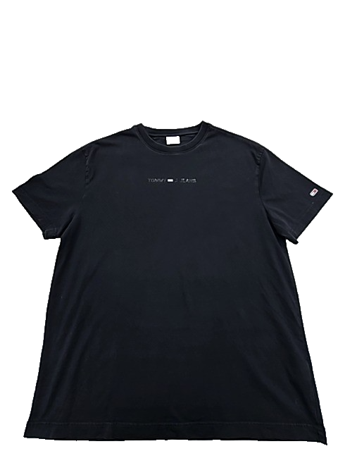 Tommy Jeans Men's Black Slim Fit T-Shirt XL Logo Crewneck DM0DM09586