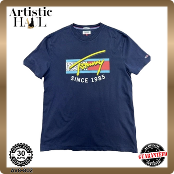Tommy Hilfiger Navy XL Cotton Short Sleeve Crew Neck T-Shirt