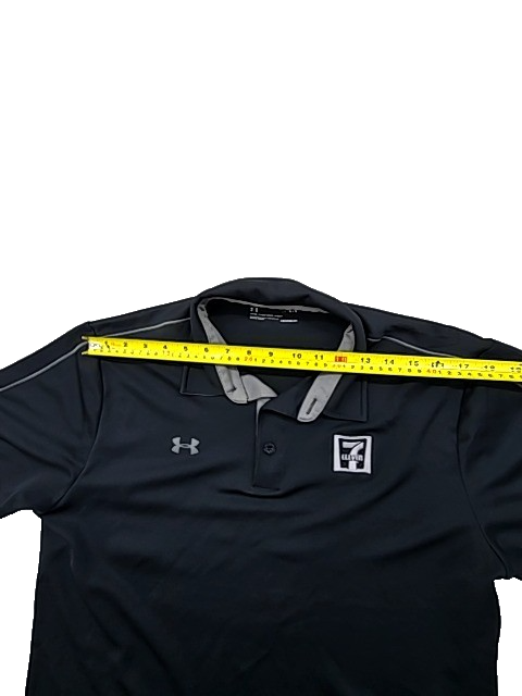 Under Armour HeatGear Black Polo Shirt Men's LG Short Sleeve Loose