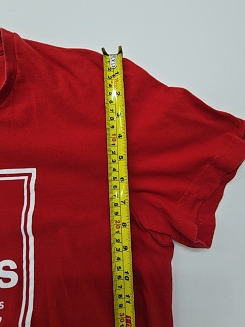 Adidas Men Red Logo Graphic T-Shirt Size S Regular Cotton Jersey