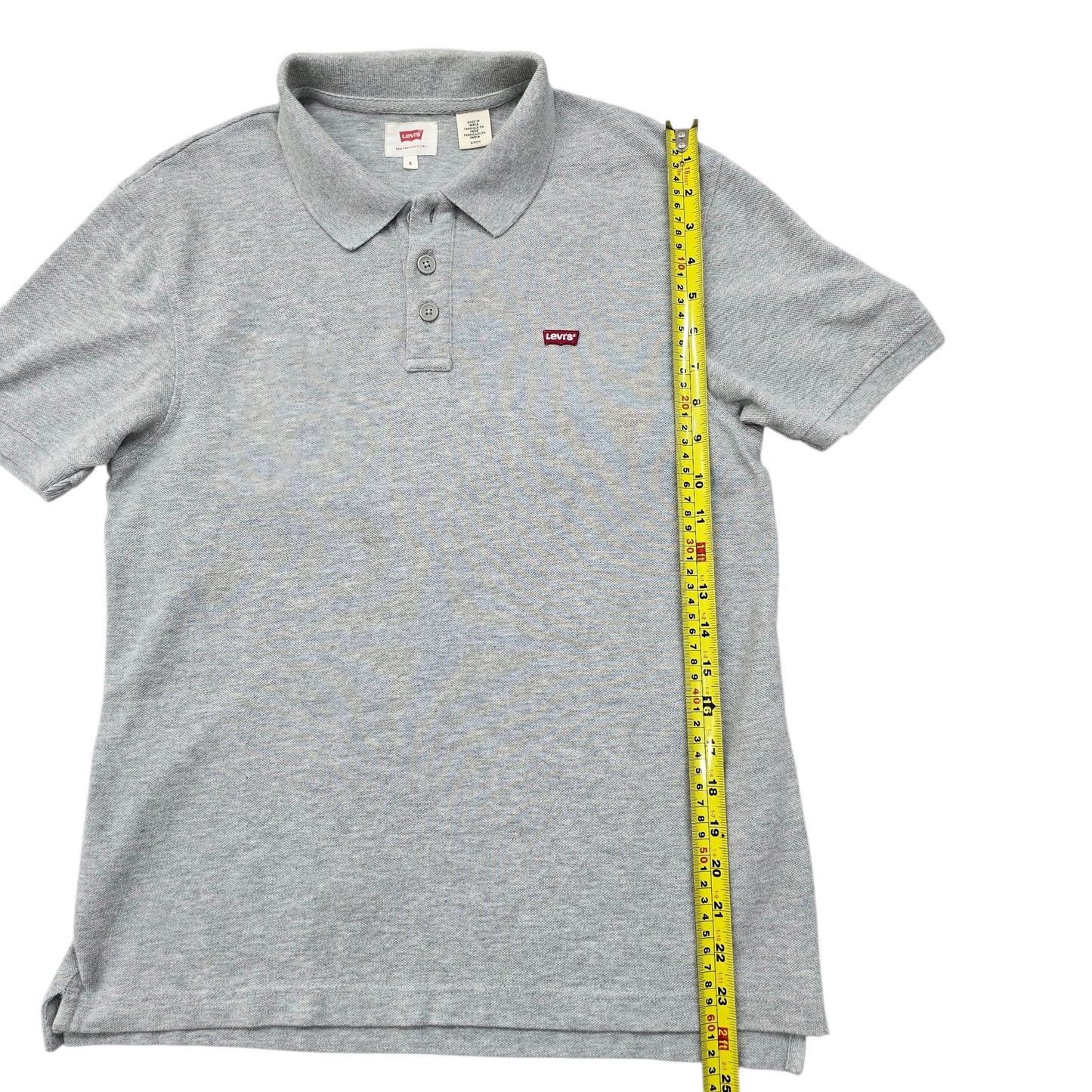 Levi's Men's Gray Polo Short Sleeve Size S Batwing Logo