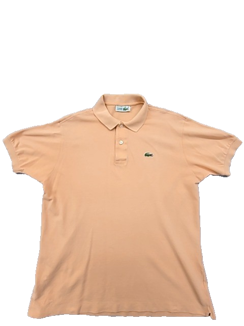 Lacoste Men's Peach Polo Shirt Short Sleeve Crocodile Logo Size 6 Vintage