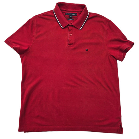 Tommy Hilfiger Men's Red Polo Shirt – Size L